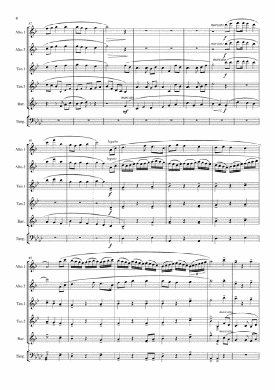 Vow to Thee, My Country (Saxophone Quintet) Saxophone Quintet scores gallery preview page 4