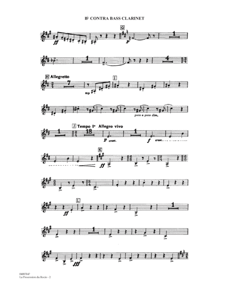 La Procession du Rocio (arr. Alfred Reed) - Bb Contra Bass Clarinet
