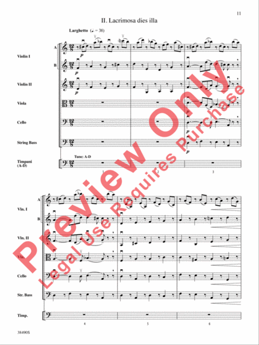 Two Selections from Mozart's Requiem Mass String Orchestra scores gallery preview page 12