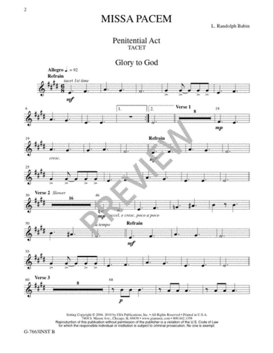 Missa Pacem - Brass Quintet edition 3-Octaves scores gallery preview page 7