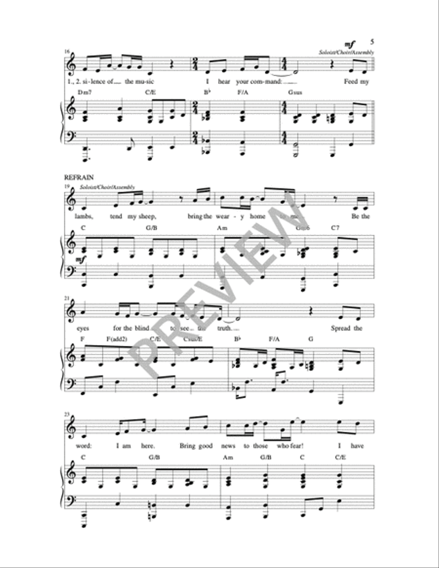 Feed My Lambs Unison Choir scores gallery preview page 4