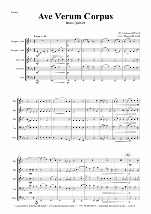 Ave Verum Corpus - W.A.Mozart - Brass Quintet