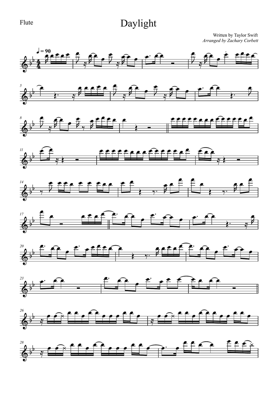Daylight Daylight Flute Solo scores gallery preview page 1