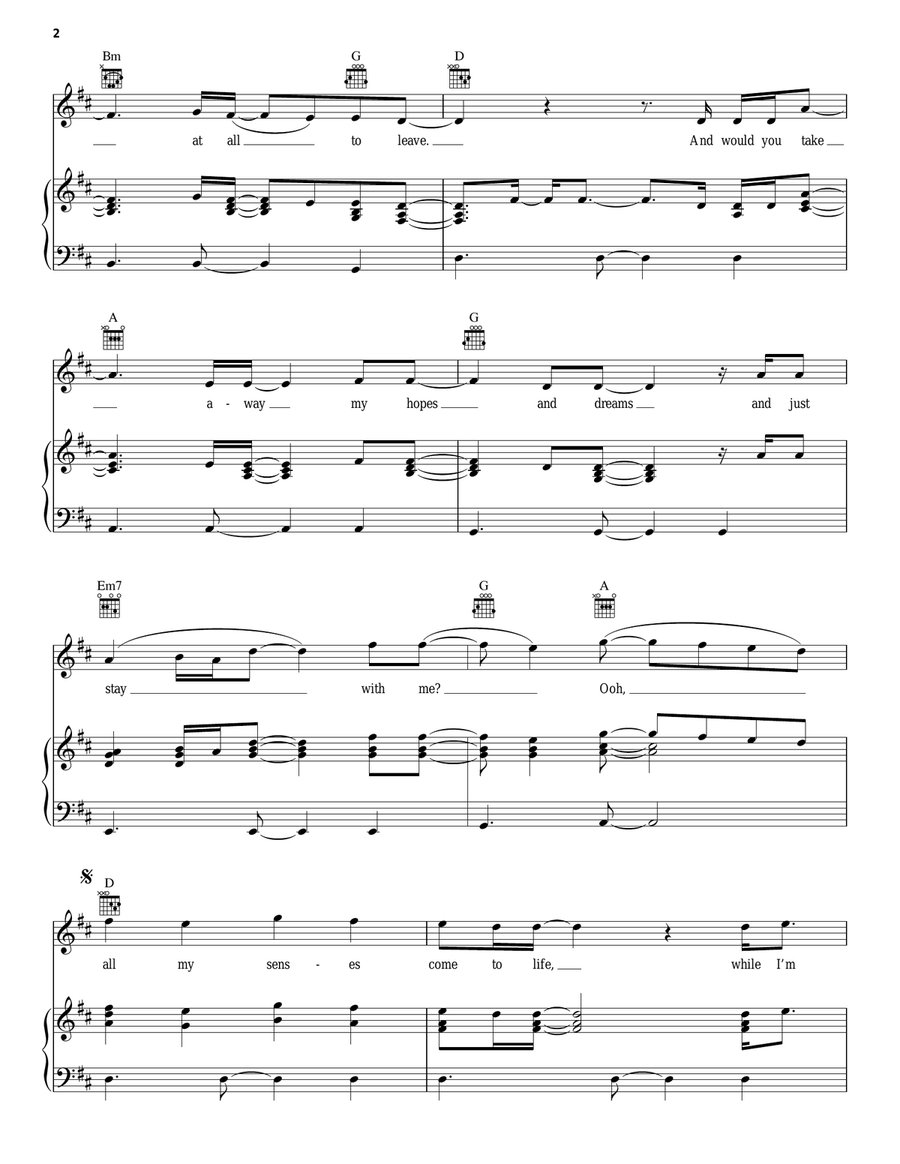 One Piano, Vocal, Guitar scores gallery preview page 2