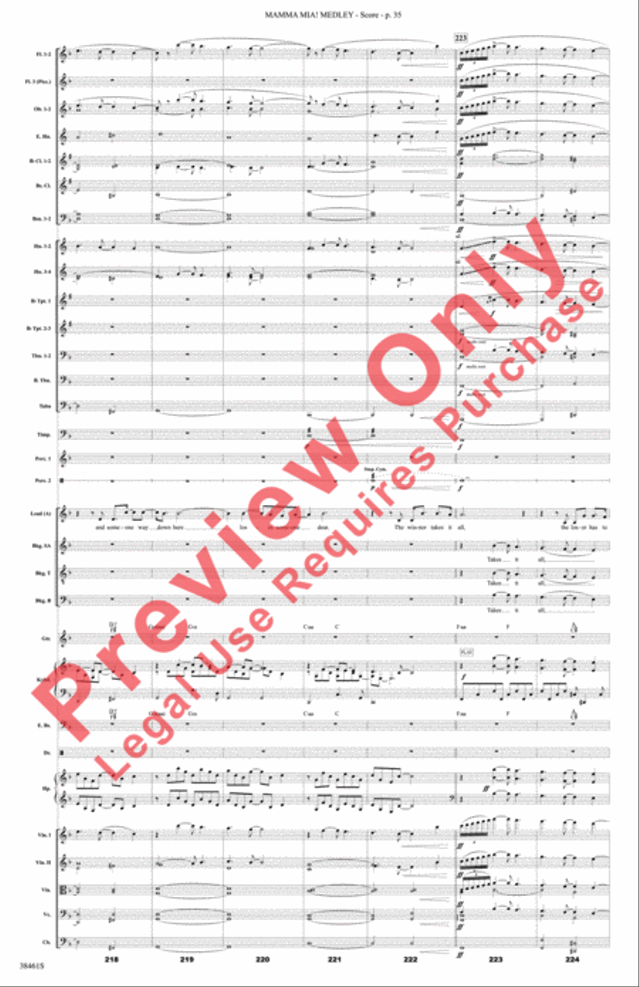 Mamma Mia! Medley Mamma Mia! Medley Full Orchestra scores gallery preview page 36
