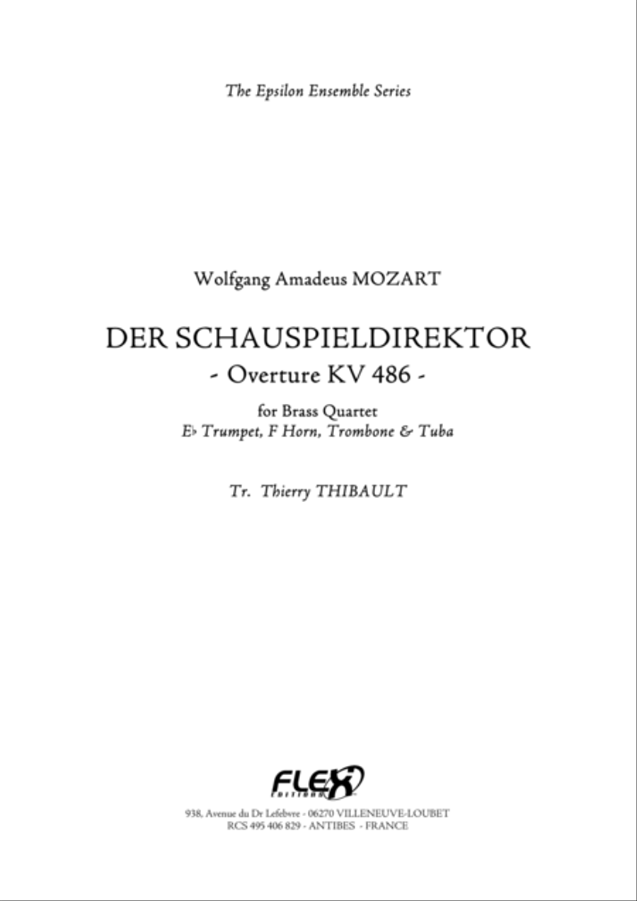 Der Schauspieldirector - The Impresario Brass Quartet scores gallery preview page 1