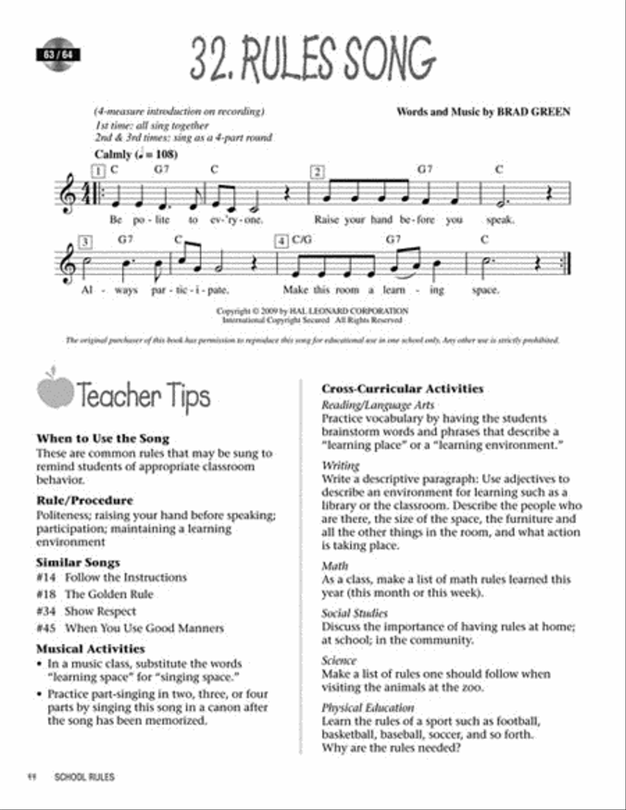 School Rules School Rules Choir scores gallery preview page 6
