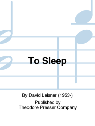 Book cover for To Sleep