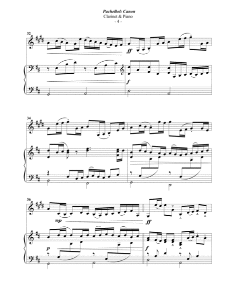 Pachelbel: Canon for Clarinet & Piano by Johann Pachelbel B-Flat Clarinet - Digital Sheet Music