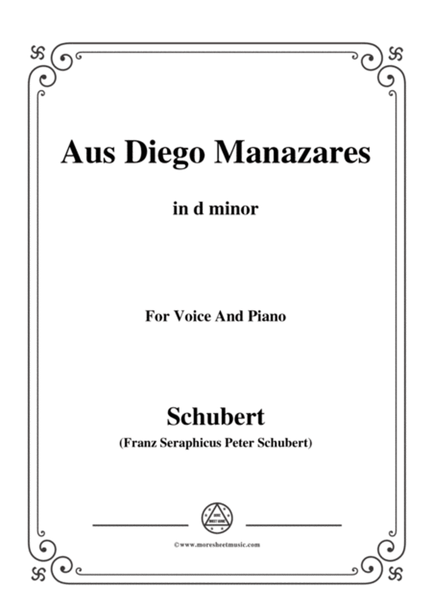 Schubert-Aus Diego Manazares,D.458,in d minor,for Voice&Piano image number null