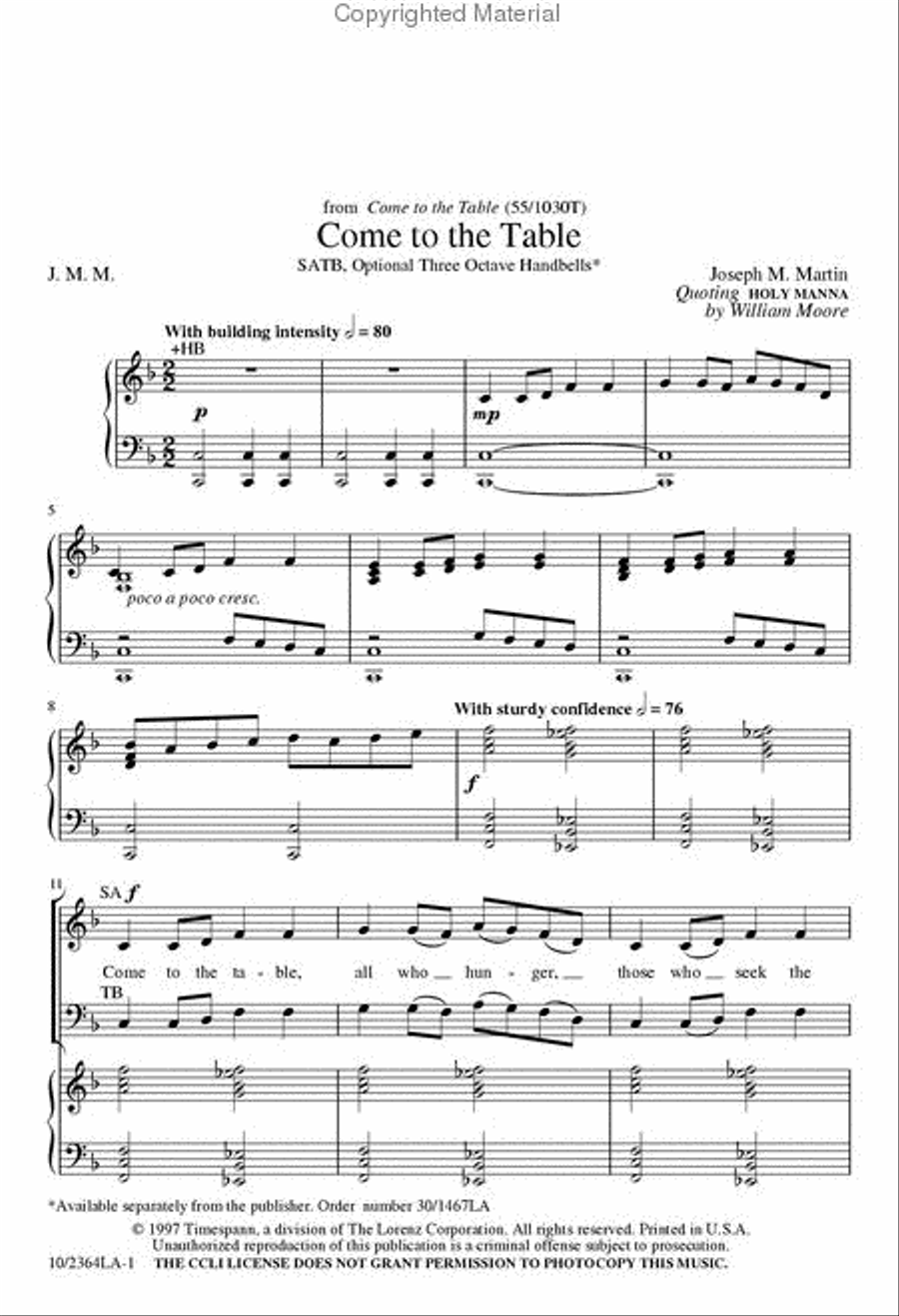Come to the Table Come to the Table 4-Part scores gallery preview page 2