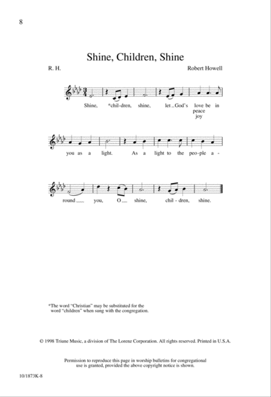 Shine, Children, Shine Unison Choir scores gallery preview page 6