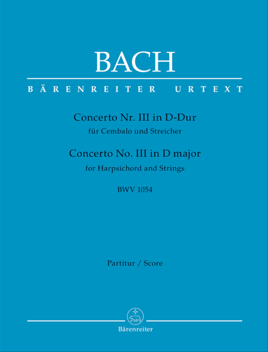 Concerto for Harpsichord and Strings Nr. 3 D major BWV 1054 Harpsichord scores gallery preview page 1