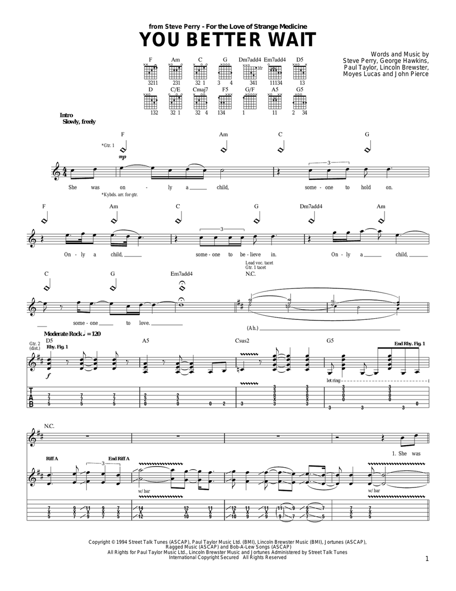 You Better Wait Acoustic Guitar scores gallery preview page 1
