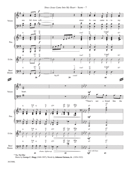 Since Jesus Came Into My Heart - Rhythm Score and Parts