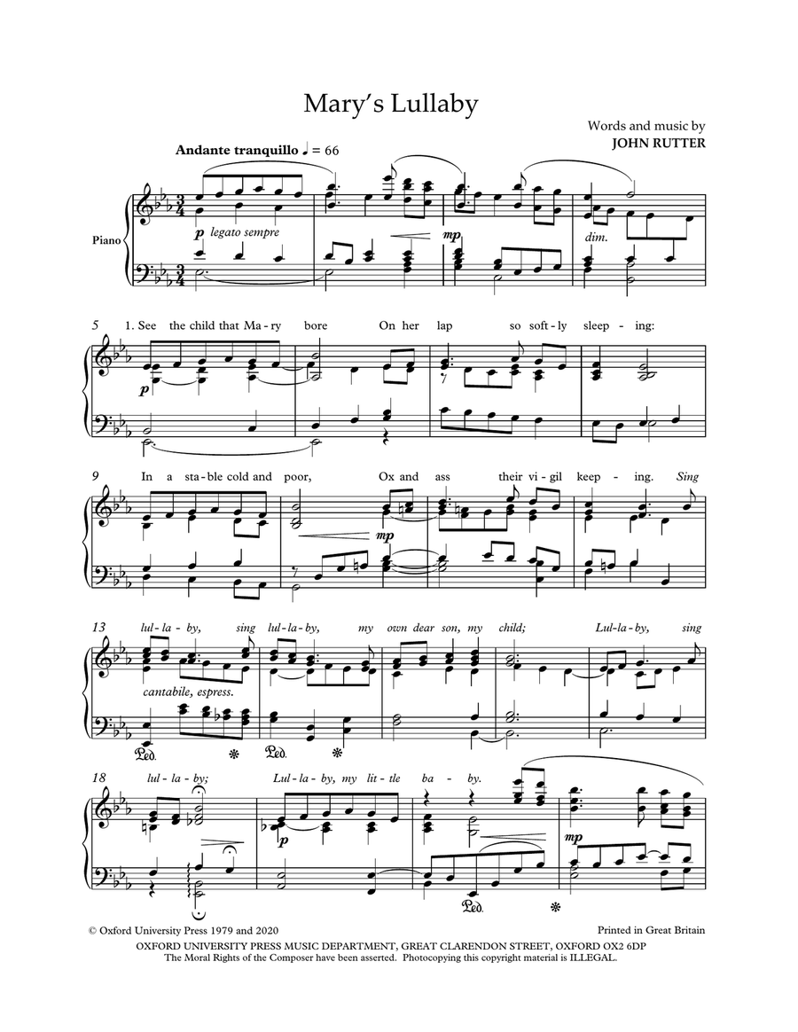 Mary's Lullaby (with Epilogue) Piano Solo scores gallery preview page 2