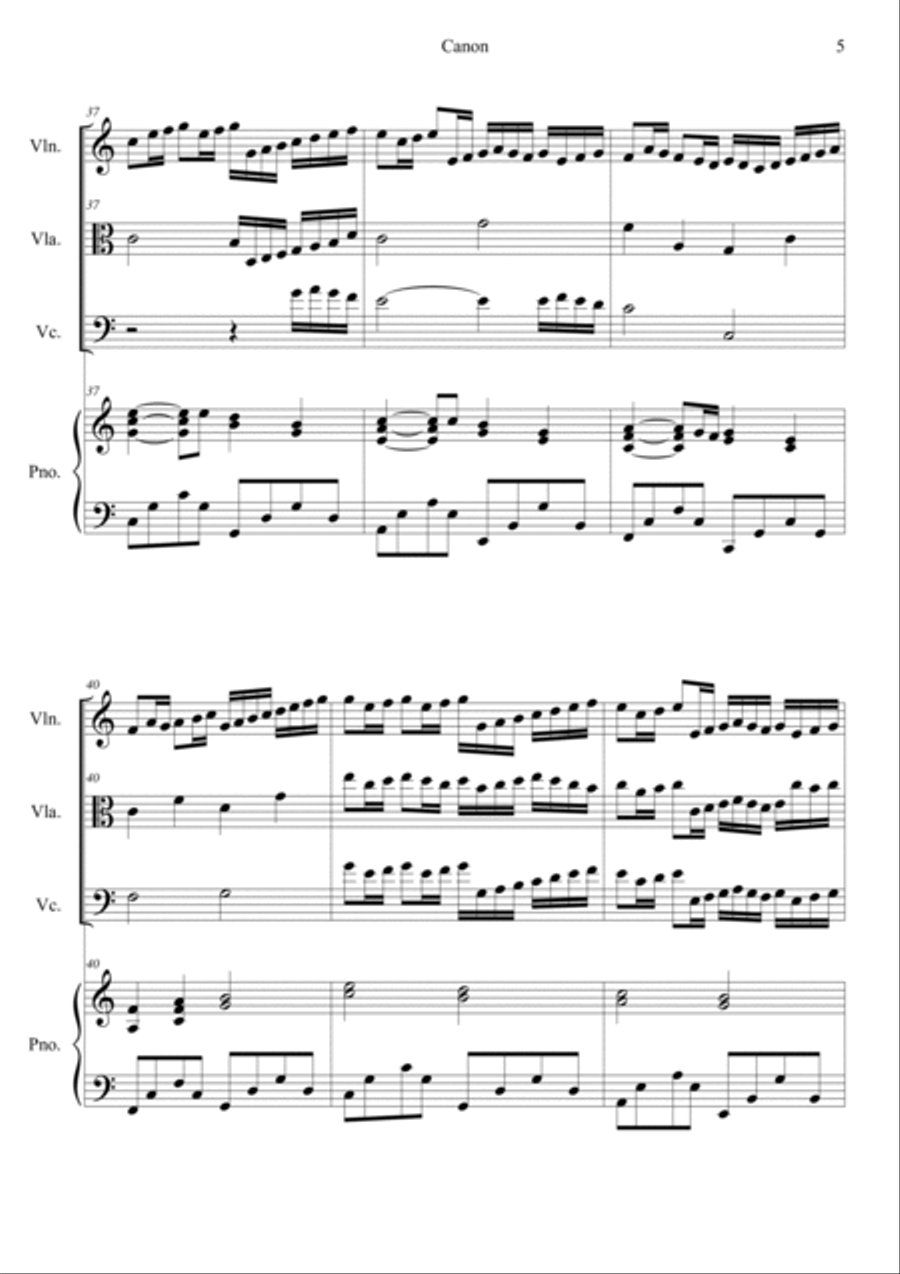 Canon in C Piano Quartet scores gallery preview page 5