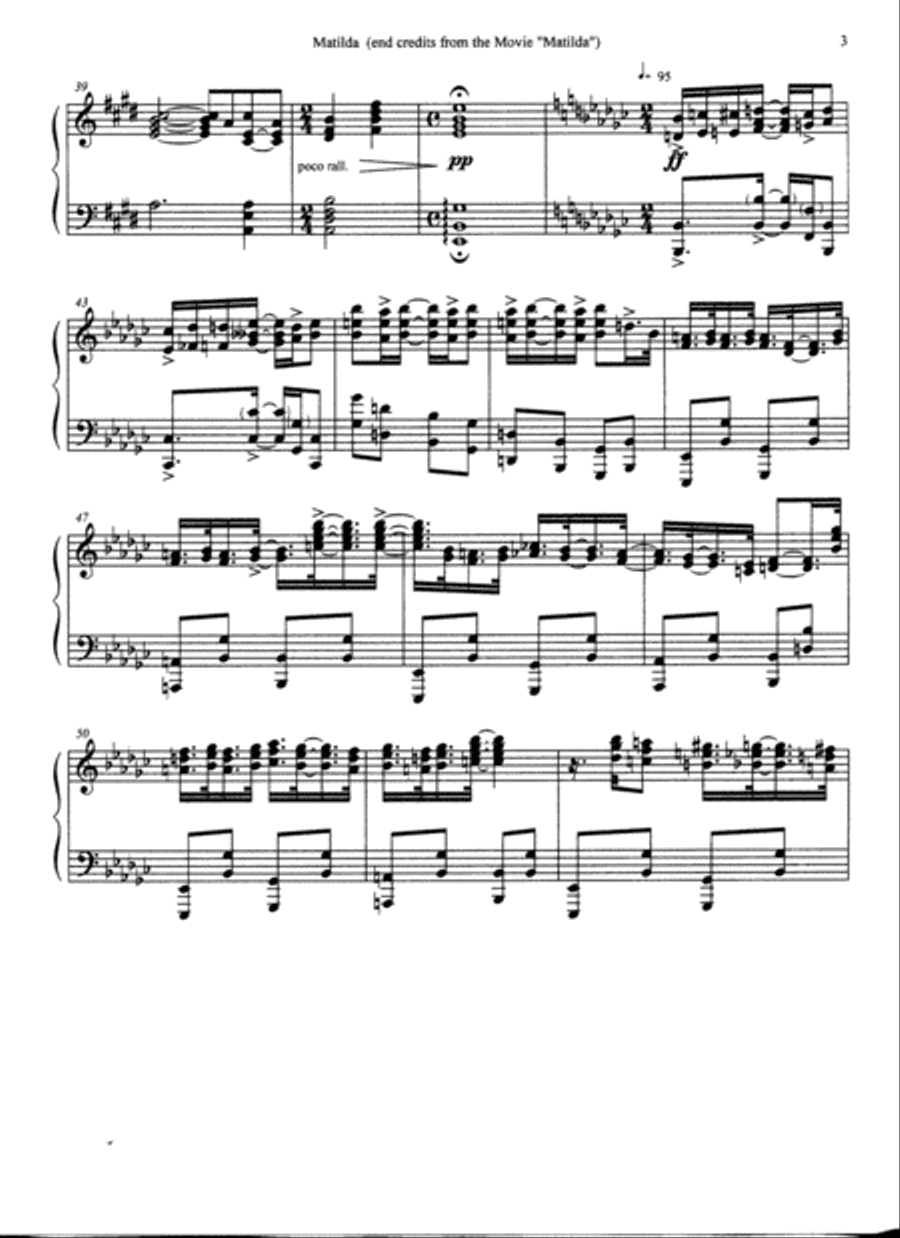 Matilda (film - Incidental Music) Piano Solo scores gallery preview page 3