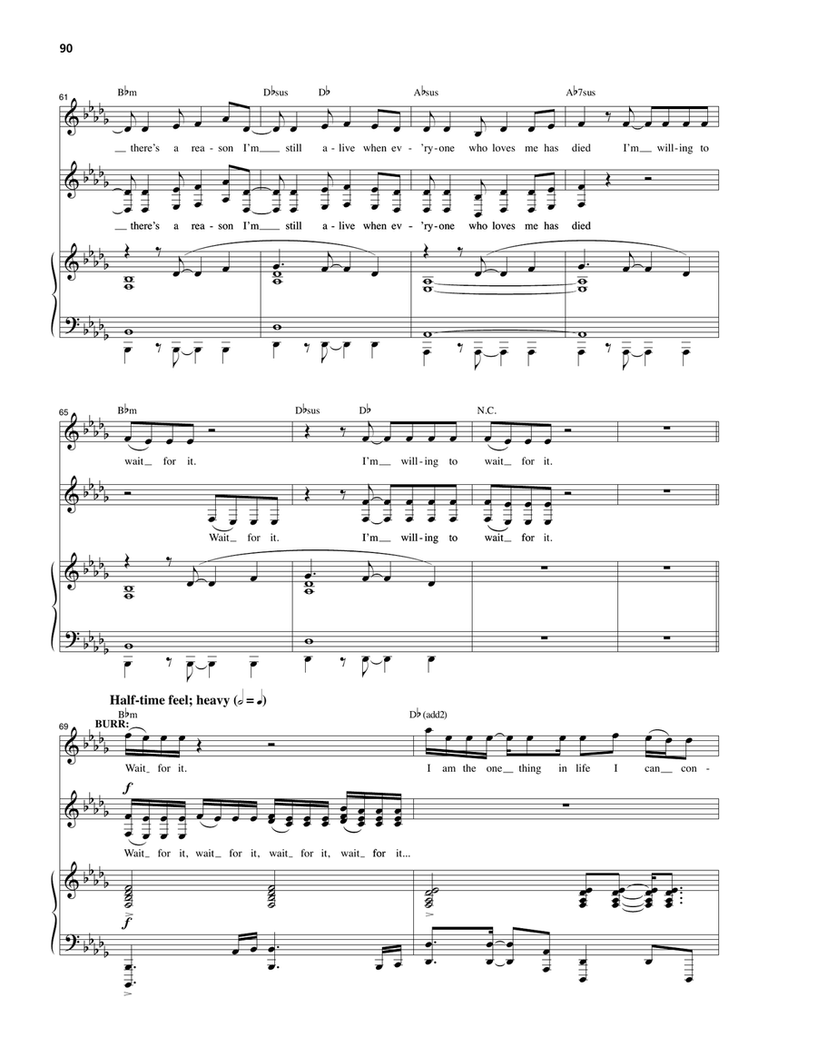 Wait For It (from Hamilton) Piano, Vocal scores gallery preview page 5