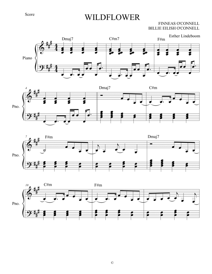Wildflower Wildflower Piano Solo scores gallery preview page 1