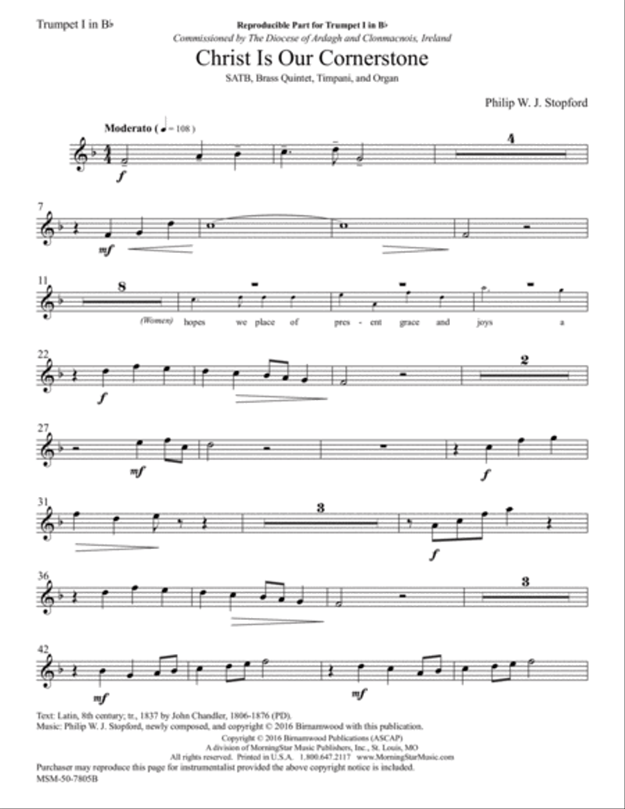 Christ Is Our Cornerstone Choir scores gallery preview page 1
