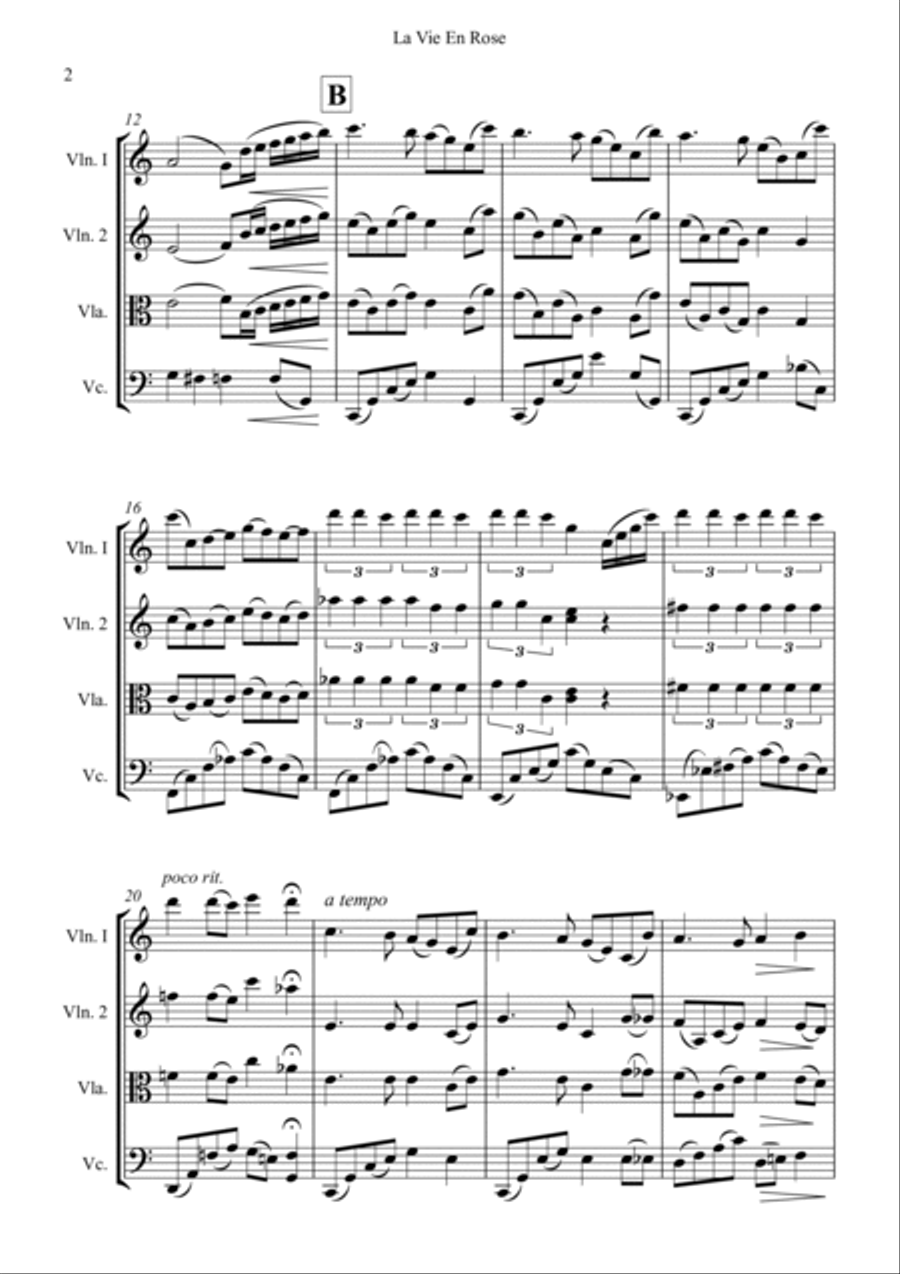 La Vie En Rose La Vie En Rose String Trio scores gallery preview page 2