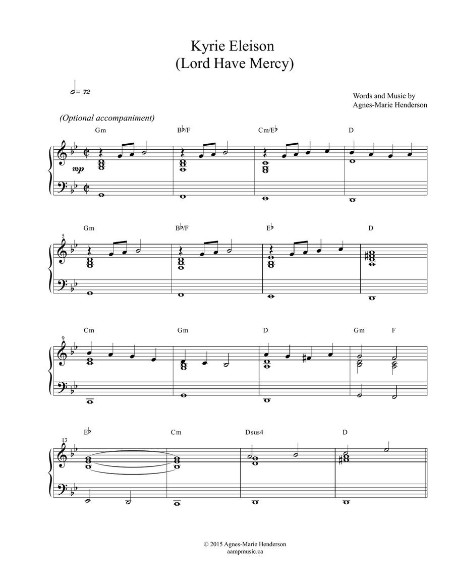 Kyrie (Lord Have Mercy) 4-Part scores gallery preview page 2