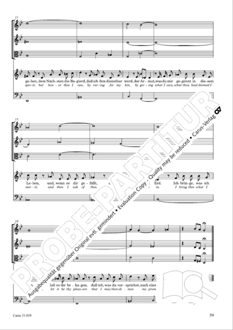 Give the hungry ones thy bread (Brich dem Hungrigen dein Brot) 4-Part scores gallery preview page 59