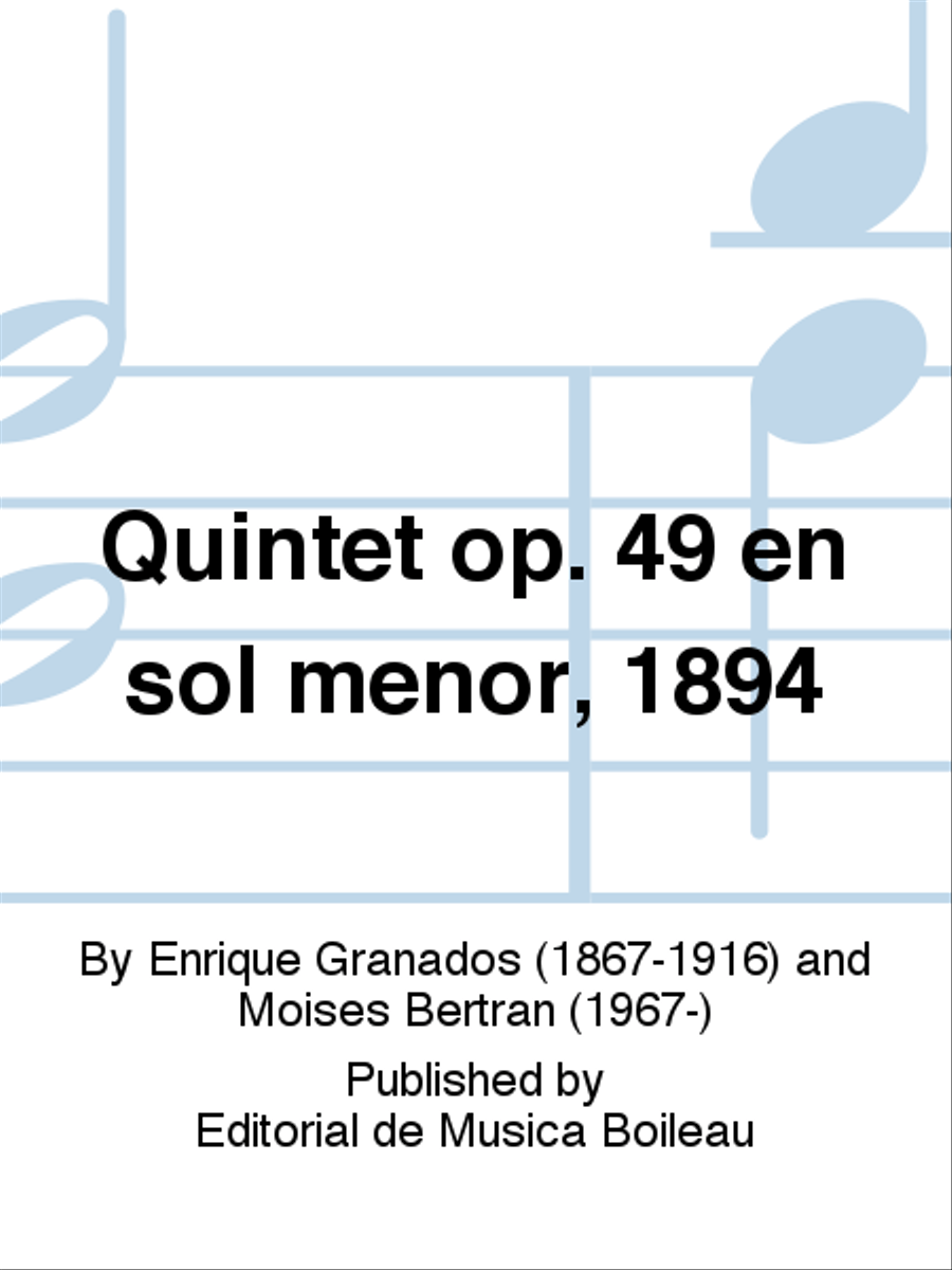 Quintet op. 49 en sol menor, 1894 Piano Quintet scores gallery preview page 1