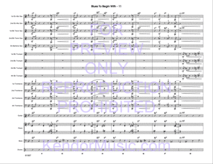 Blues To Begin With Jazz Ensemble scores gallery preview page 12