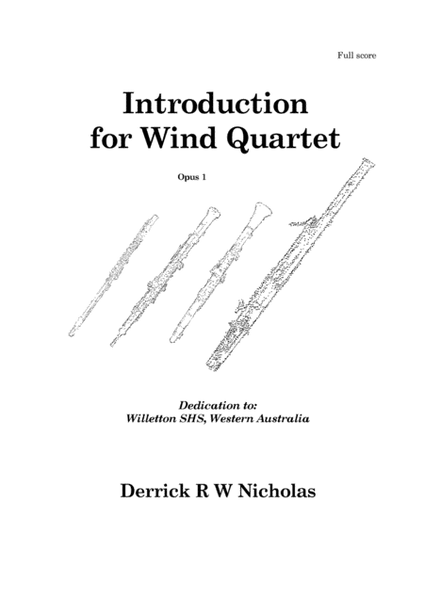Introduction for Wind Quartet, Opus 1 - Full Score image number null