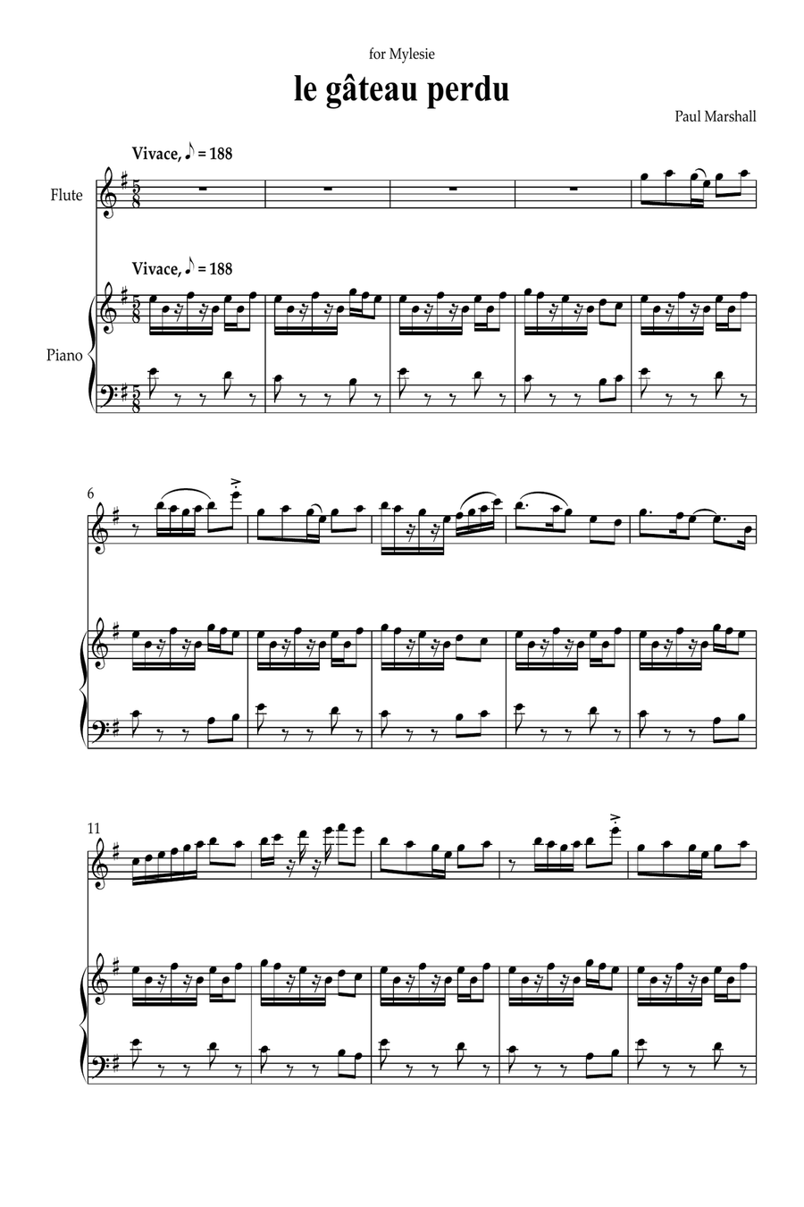 Le Gateau Perdu Le Gateau Perdu Chamber Music scores gallery preview page 2