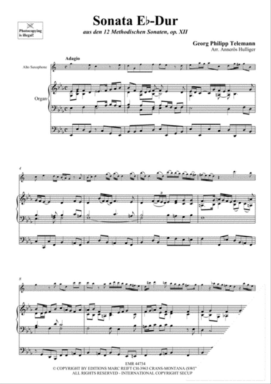 Sonata Eb-Dur Alto Saxophone scores gallery preview page 3