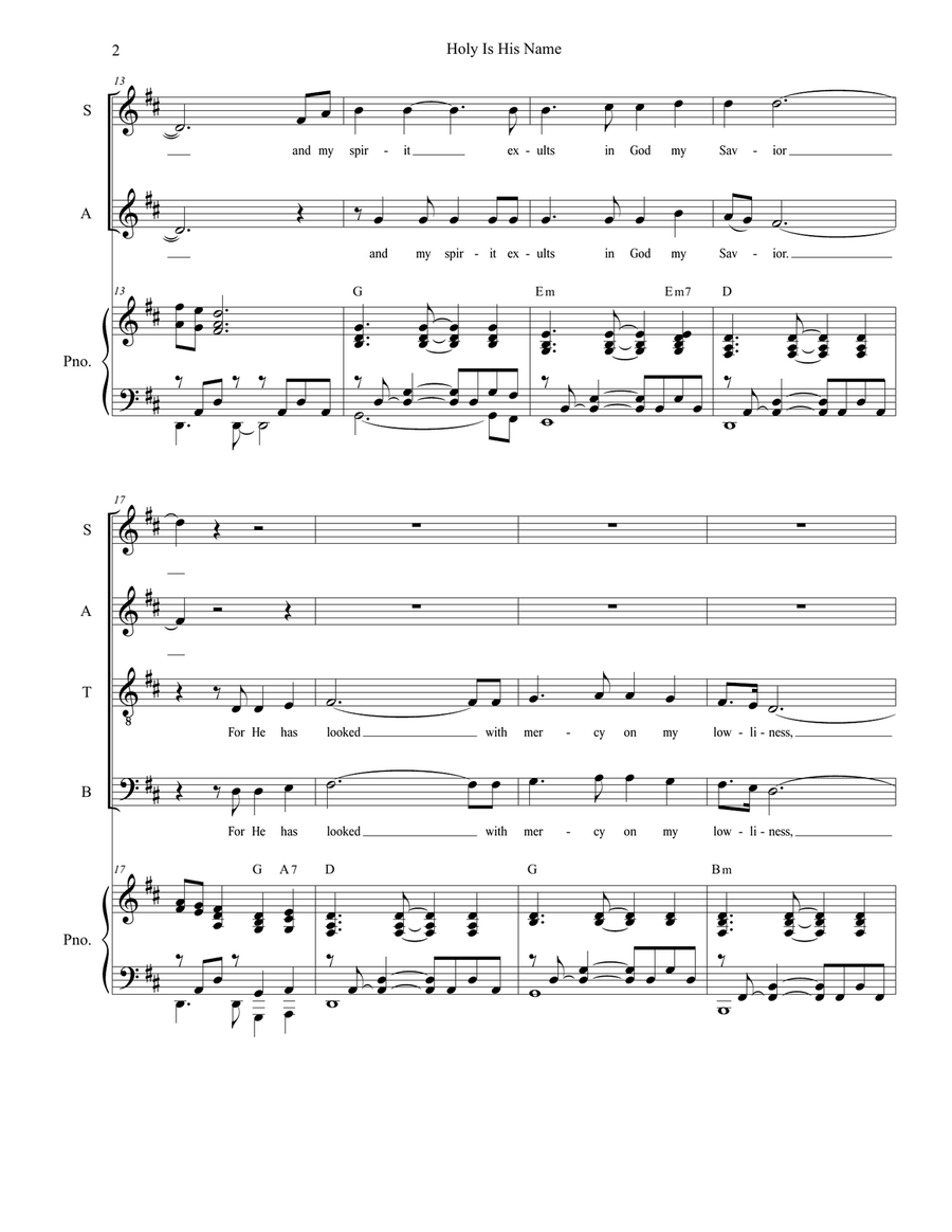Holy Is His Name 4-Part scores gallery preview page 2