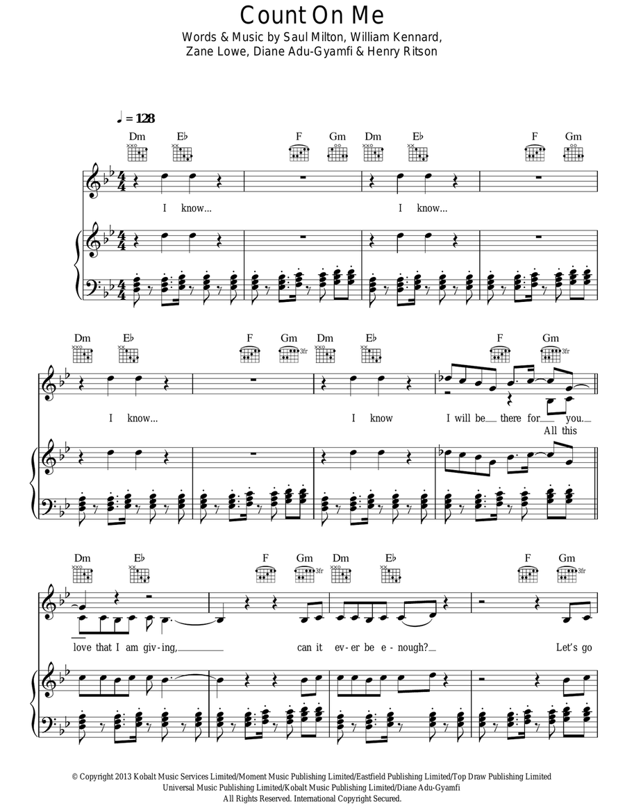 Count On Me Guitar scores gallery preview page 1