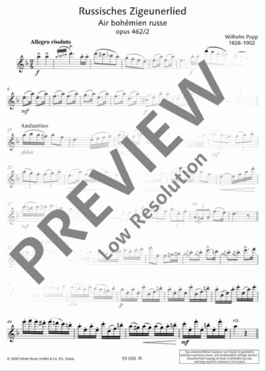 Russian Gypsy Song Flute Solo scores gallery preview page 12