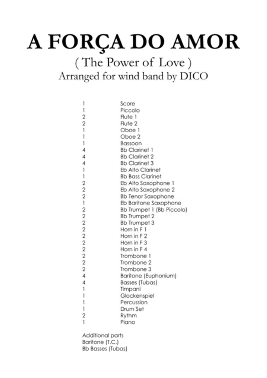 A Forca Do Amor Concert Band scores gallery preview page 3
