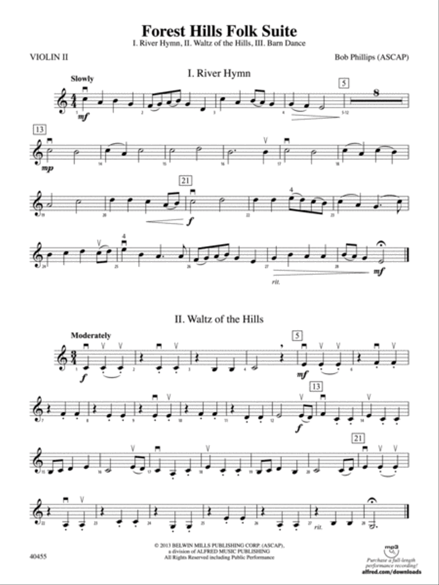 Forest Hills Folk Suite: 2nd Violin String Orchestra scores gallery preview page 1