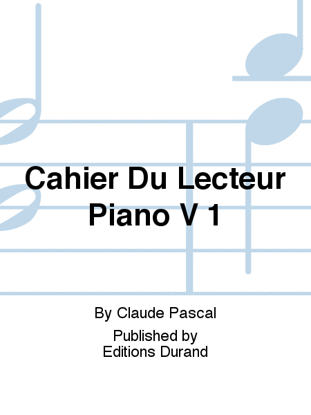 Cahier Du Lecteur Piano V 1