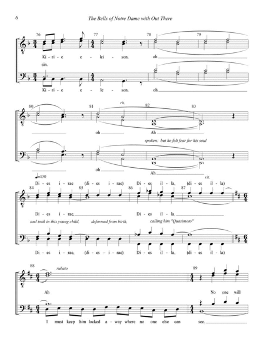 The Bells Of Notre Dame (with Out There) (arr. Aaron Dale) TTBB scores gallery preview page 6