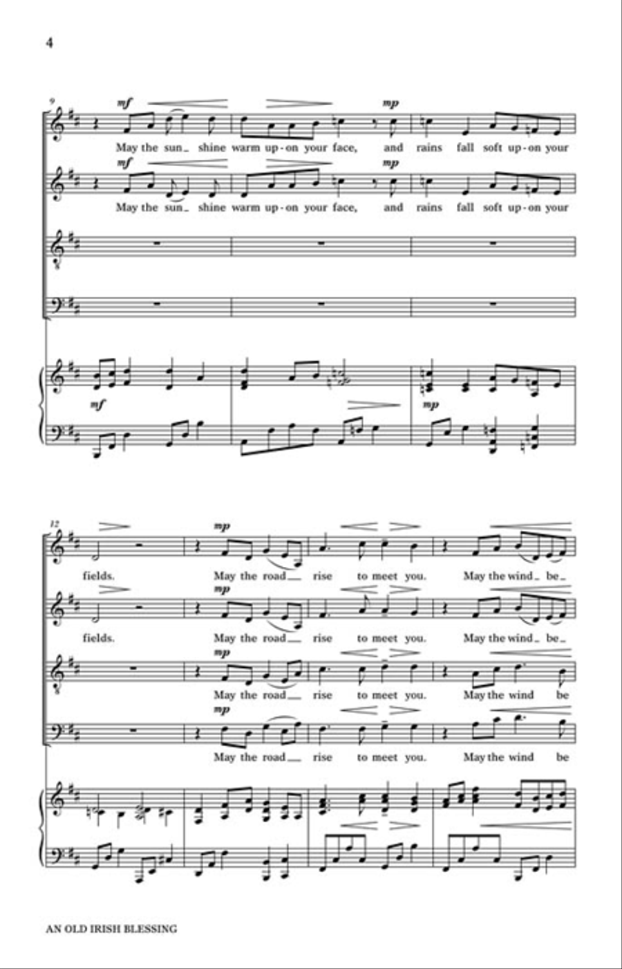 An Old Irish Blessing 4-Part scores gallery preview page 3