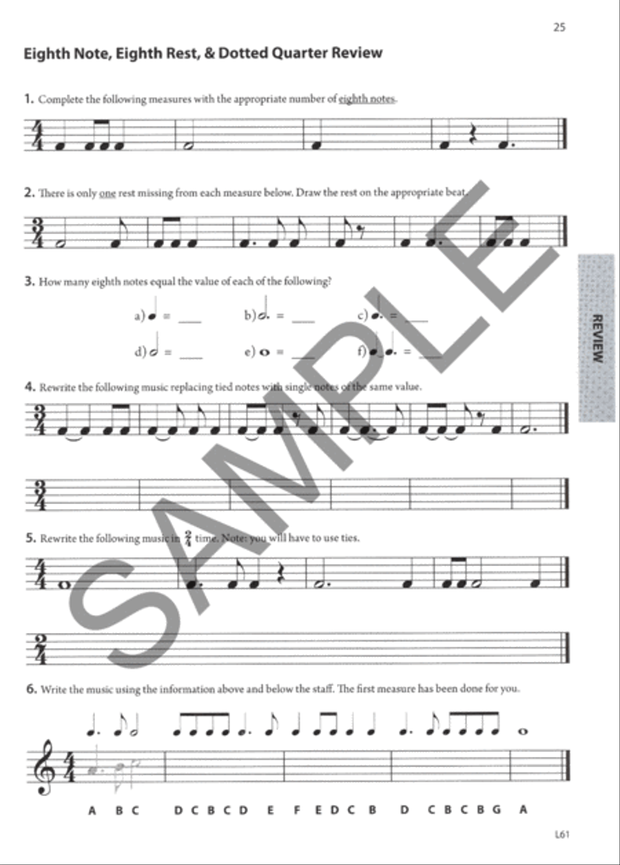 Excellence in Theory Music Theory, Ear Training, and History Workbook(Book One) Concert Band Methods scores gallery preview page 2
