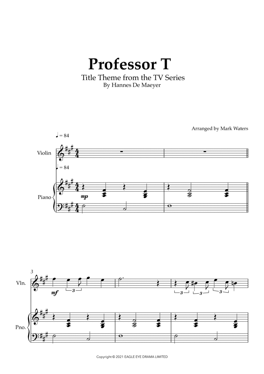 Professor T Uk (titles) Professor T Uk (titles) Violin Solo scores gallery preview page 1
