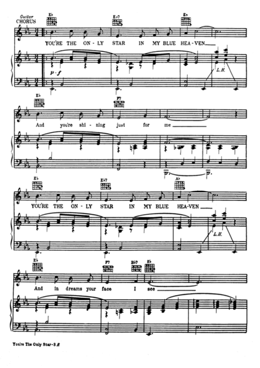 You're The Only Star (In My Blue Heaven) Voice scores gallery preview page 3