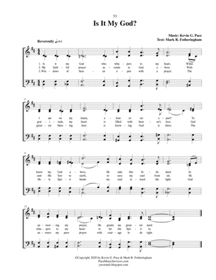 Is It My God? - a sacred hymn for SATB voices