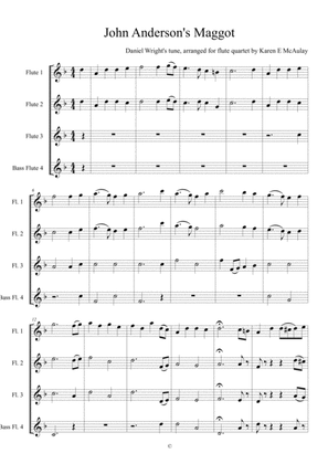 John Anderson's Maggot - variations on a Scottish folk tune, for flute quartet (3 flutes and bass fl