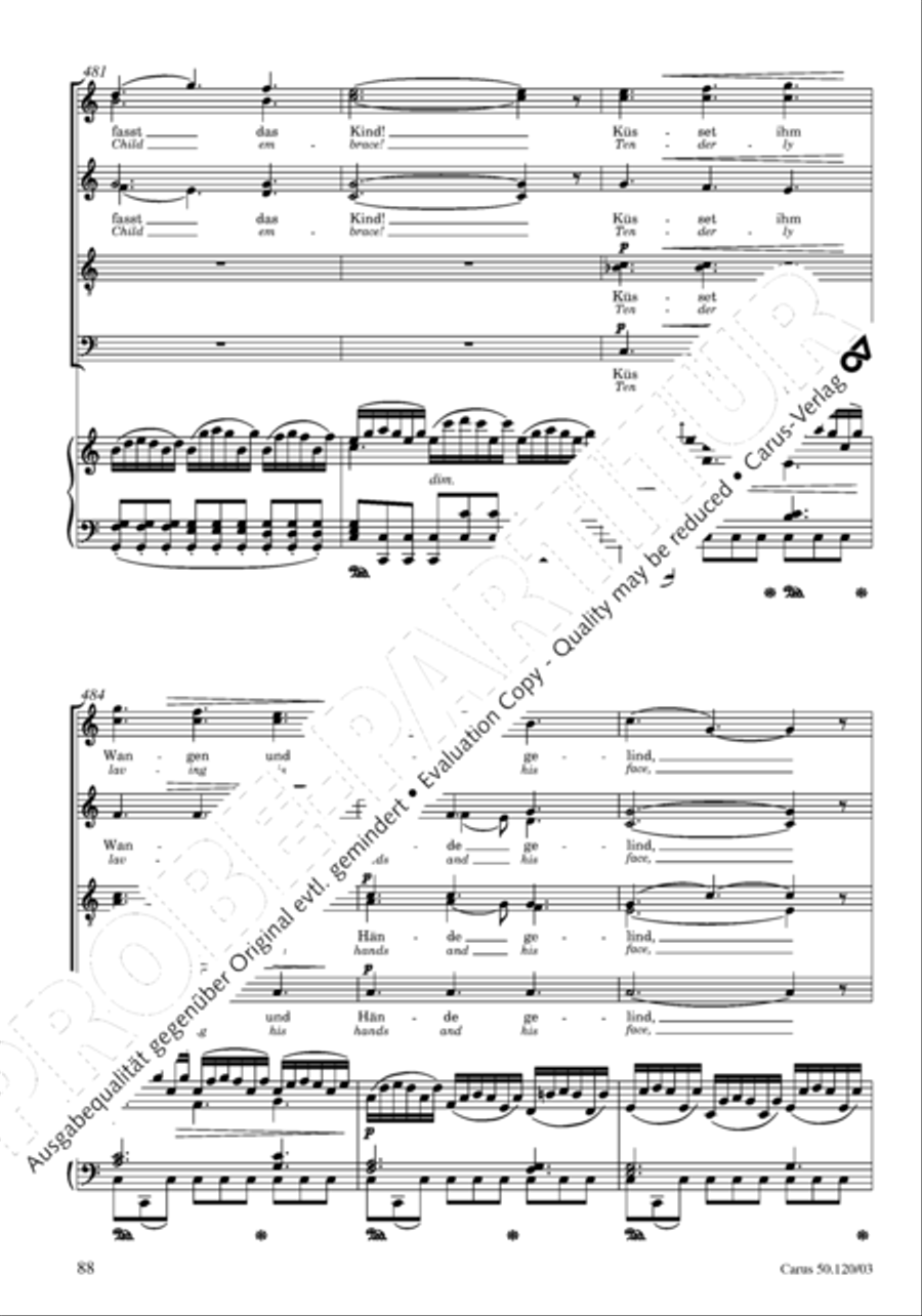 Christoforus + Das Tochterlein des Jairus (Gesamtausgabe, Bd. 9) 4-Part scores gallery preview page 89