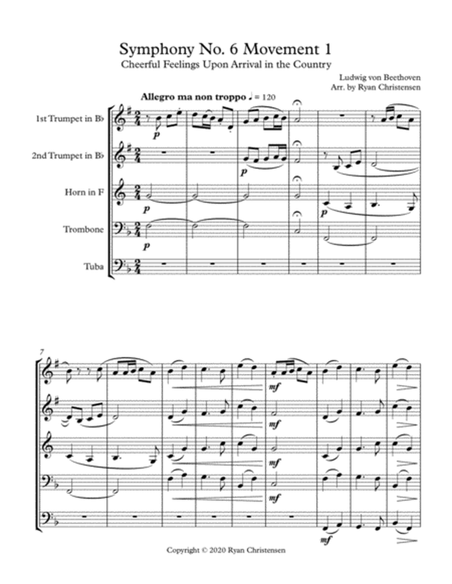 Beethoven Symphony No. 6 Mvt. 1 for Brass Quintet image number null