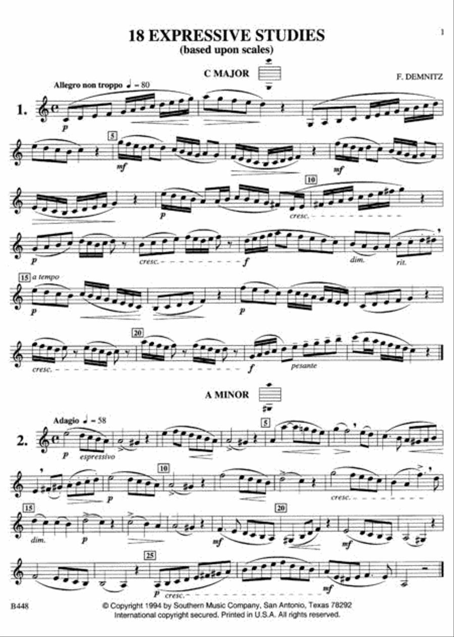 Melodious and Progressive Studies, Book 1 B-Flat Clarinet scores gallery preview page 2