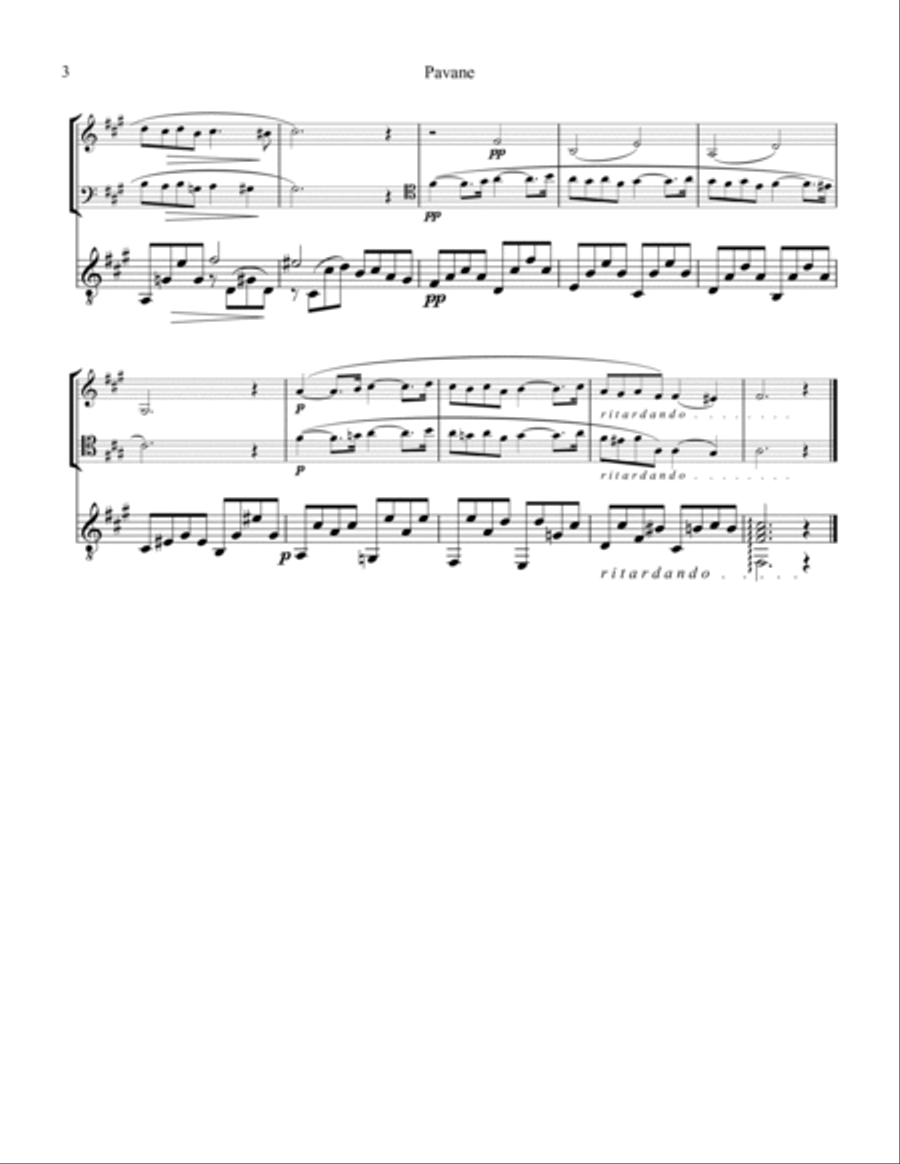Pavane Op. 50 for violin, cello and guitar Pavane Op. 50 for violin, cello and guitar Cello scores gallery preview page 4